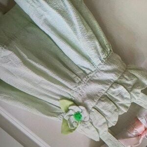 Striped pleated rosette sundress